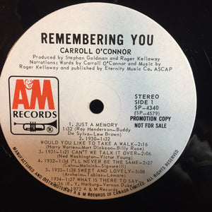 Carroll O'Connor - Remembering You - 1972