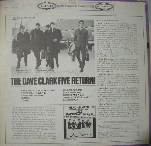 The Dave Clark Five - The Dave Clark Five Return! Vinyl Record