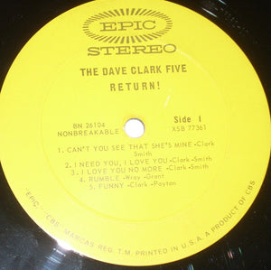 The Dave Clark Five - The Dave Clark Five Return! Vinyl Record