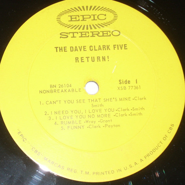 The Dave Clark Five - The Dave Clark Five Return! Vinyl Record