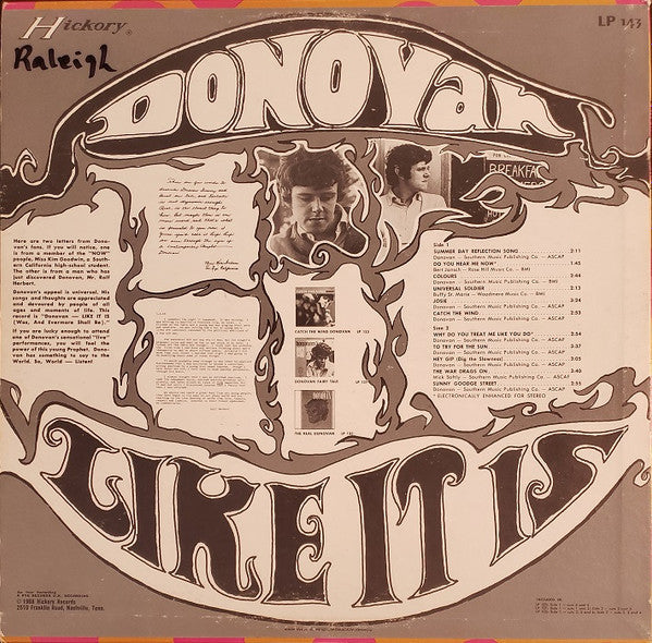 Donovan - Like It Is (Was, And Evermore Shall Be)