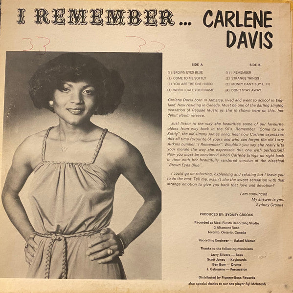 Carlene Davis - I Remember