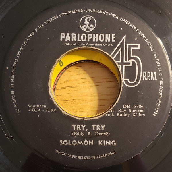 Solomon King - She Wears My Ring / Try, Try - 1967