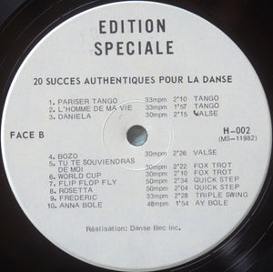 Unknown Artist - 20 Succès Authentiques Pour La Danse -