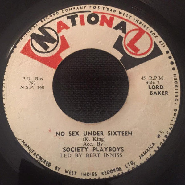 Lord Baker - God Bless Our Nation / No Sex Under Sixteen