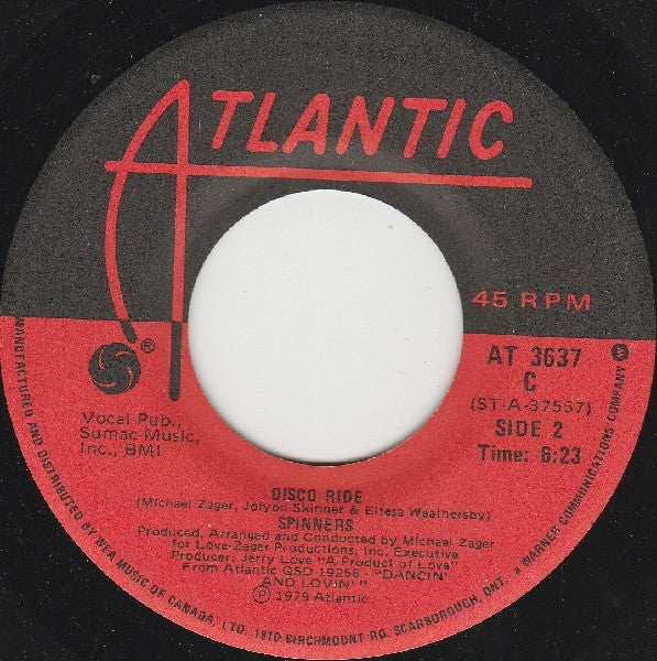 Spinners - Working My Way Back To You / Disco Ride - 1979