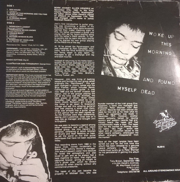 Jimi Hendrix - Woke Up This Morning And Found Myself Dead - 1980