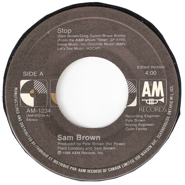 Sam Brown - Stop - 1988