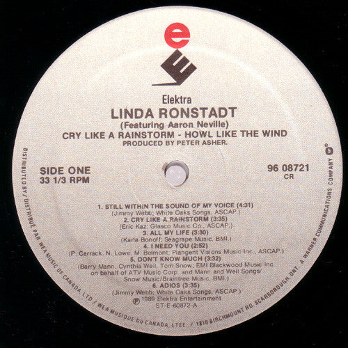 Linda Ronstadt - Cry Like A Rainstorm - Howl Like The Wind