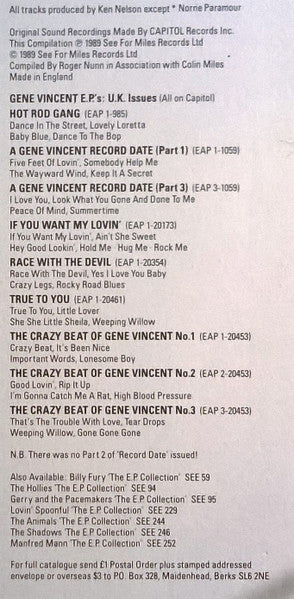 Gene Vincent - The EP Collection - 1989