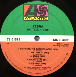 Zebra (8) - No Tellin' Lies