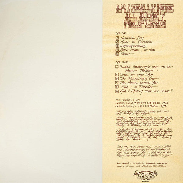 Philip Lewin - Am I Really Here All Alone?