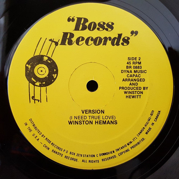 Winston Hemans - I Need True Love