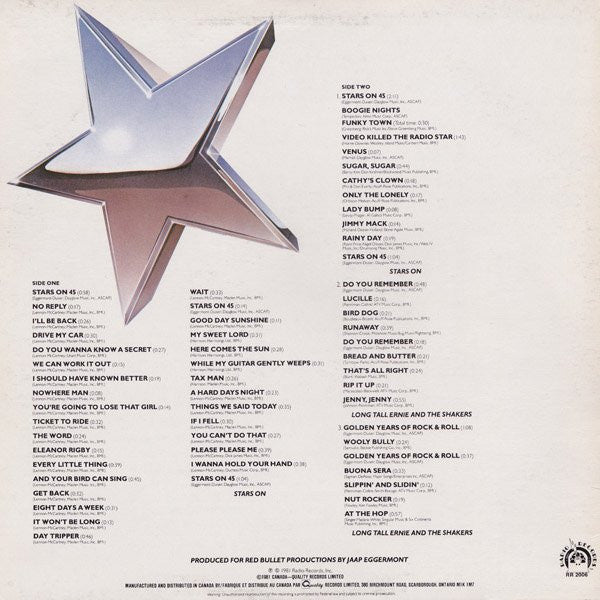 Stars On 45 / Long Tall Ernie And The Shakers - Stars On Long Play - 1981