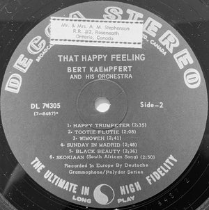 Bert Kaempfert & His Orchestra - That Happy Feeling -