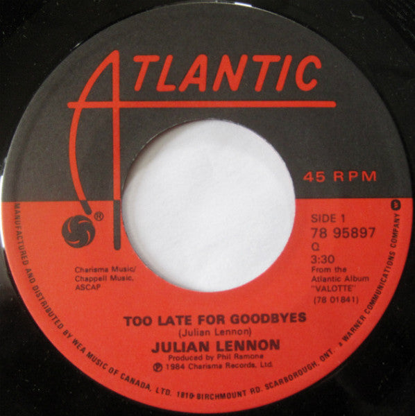 Julian Lennon - Too Late For Goodbyes - 1984