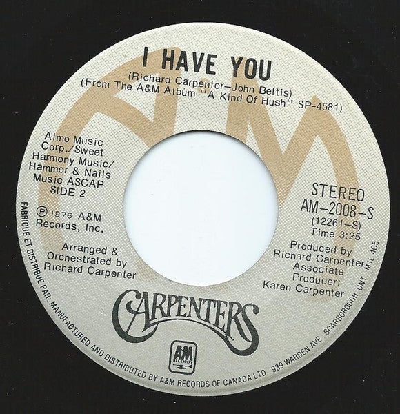 Carpenters - Sweet, Sweet Smile - 1977