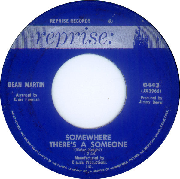 Dean Martin - Somewhere There's A Someone / That Old Clock On The Wall - 1966