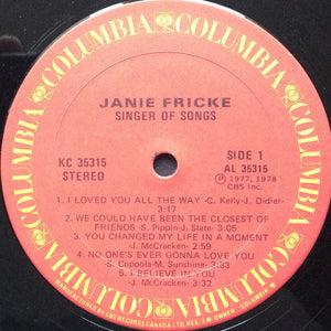 Janie Fricke - Singer Of Songs Vinyl Record