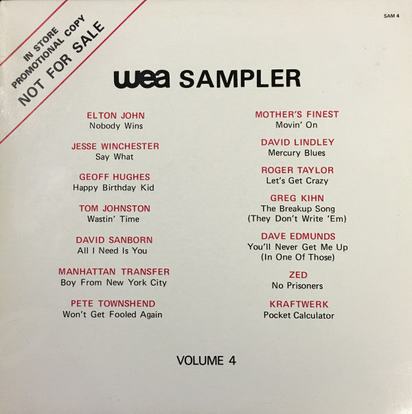 Various - WEA Sampler Volume 4