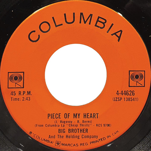 Big Brother & The Holding Company - Piece Of My Heart / Turtle Blues - 1968