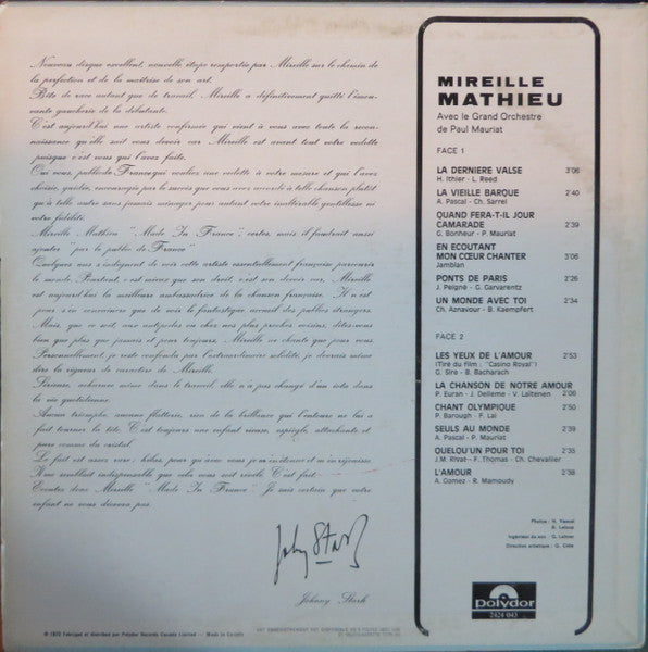 Mireille Mathieu - Mireille Mathieu - 1972