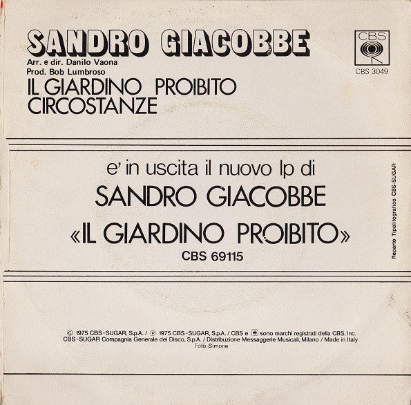 Sandro Giacobbe - Il Giardino Proibito