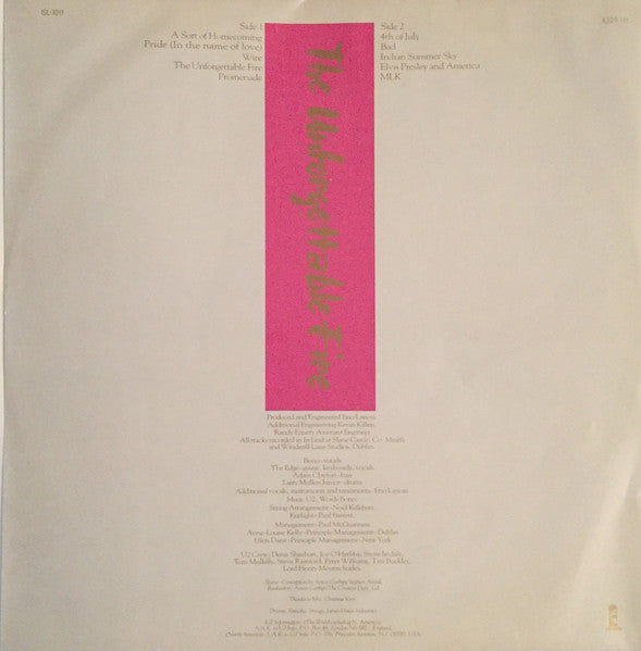 U2 - The Unforgettable Fire - 1984