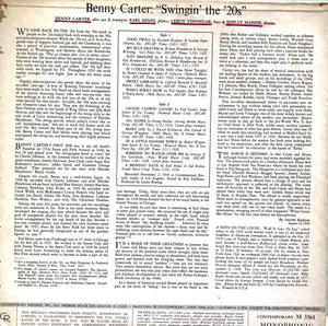 Benny Carter Quartet, The - Swingin' The '20s - 1959