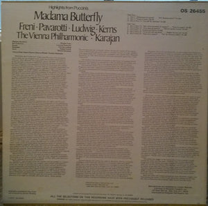 Mirella Freni, Luciano Pavarotti, Christa Ludwig, Robert Kerns, Wiener Philharmoniker, Herbert von Karajan - Highlights From Puccini's Madama Butterfly - 1976
