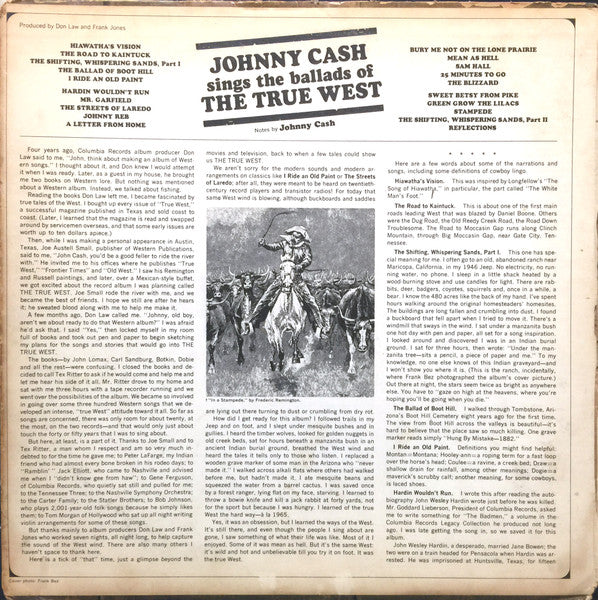 Johnny Cash - Johnny Cash Sings The Ballads Of The True West