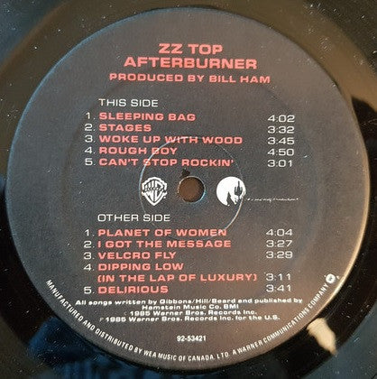 ZZ Top - Afterburner Vinyl Record