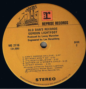 Gordon Lightfoot - Old Dan's Records - 1972