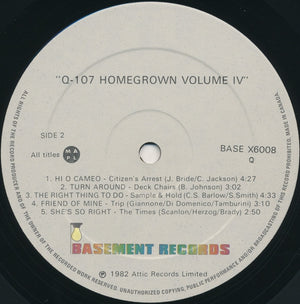 Various - Q107 Homegrown - Volume IV - 1982