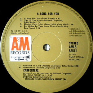 Carpenters - A Song For You - 1972