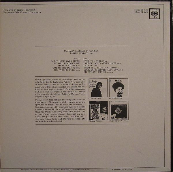Mahalia Jackson - Mahalia Jackson In Concert Easter Sunday, 1967 - 1967