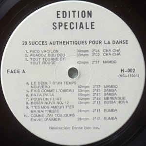 Unknown Artist - 20 Succès Authentiques Pour La Danse -