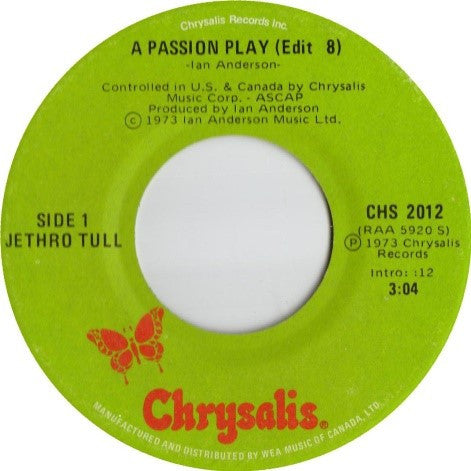 Jethro Tull - A Passion Play (Edit 8) / A Passion Play (Edit 9) - 1973