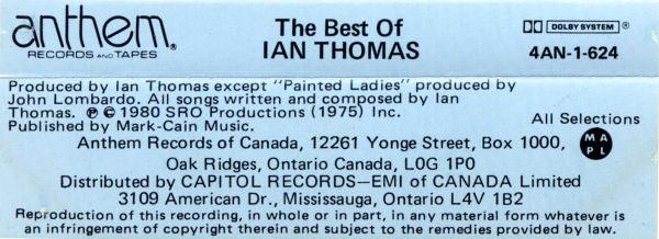 Ian Thomas - The Best Of Ian Thomas 1980 - Quarantunes