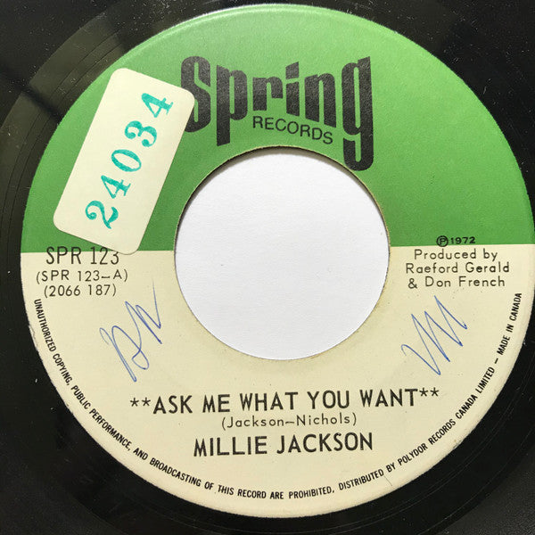Millie Jackson - Ask Me What You Want / I Just Can't Stand It