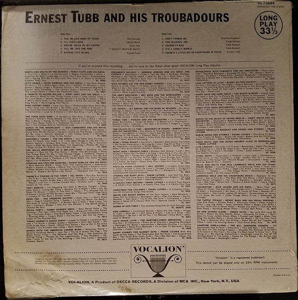 Ernest Tubb And His Texas Troubadours - Ernest Tubb And His Texas Troubadours -