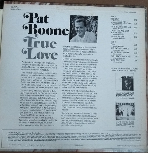 Pat Boone - True Love - 1967