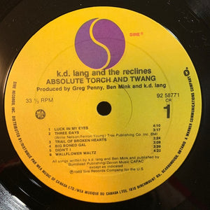 k.d. lang And The Reclines - Absolute Torch And Twang - 1989