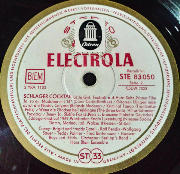 Various - Schlager Cocktail Vinyl Record