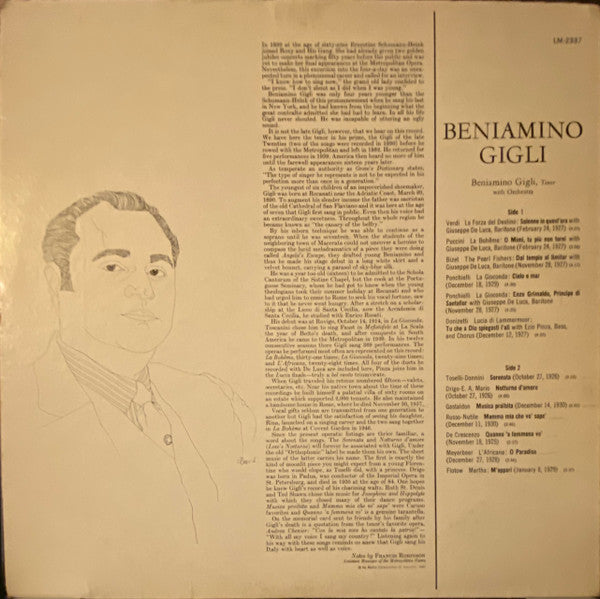 Beniamino Gigli - Beniamino Gigli