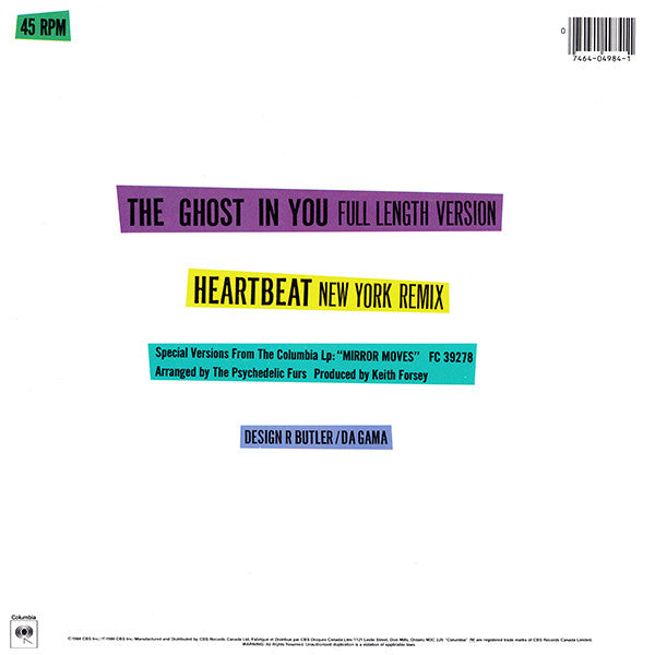 Psychedelic Furs, The - The Ghost In You - 1984