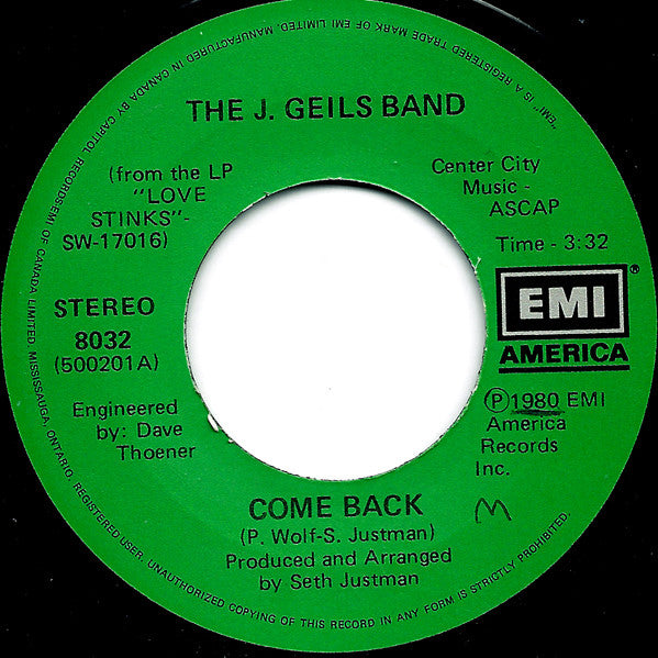 J. Geils Band, The - Come Back - 1980