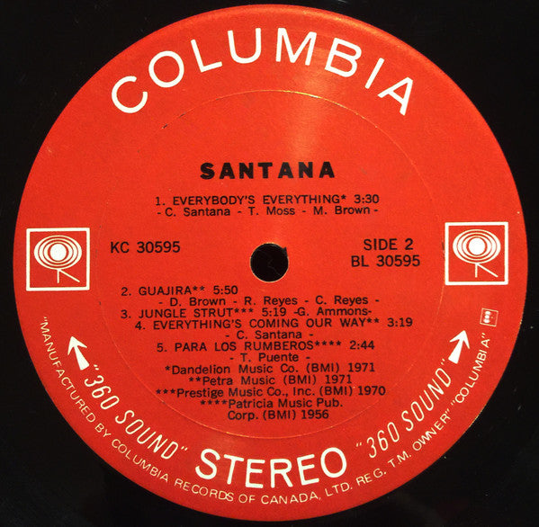 Santana - Santana Vinyl Record
