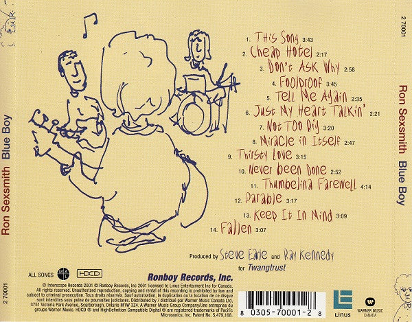 Ron Sexsmith - Blue Boy (CD) - 2001