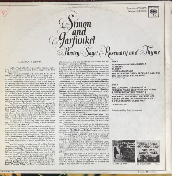 Simon & Garfunkel - Parsley, Sage, Rosemary And Thyme - 1966